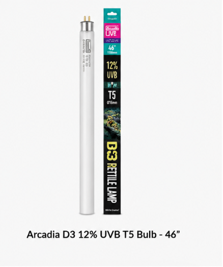 Arcadia D3 12 percent UVB T5 bulb, 46-inch product and packaging