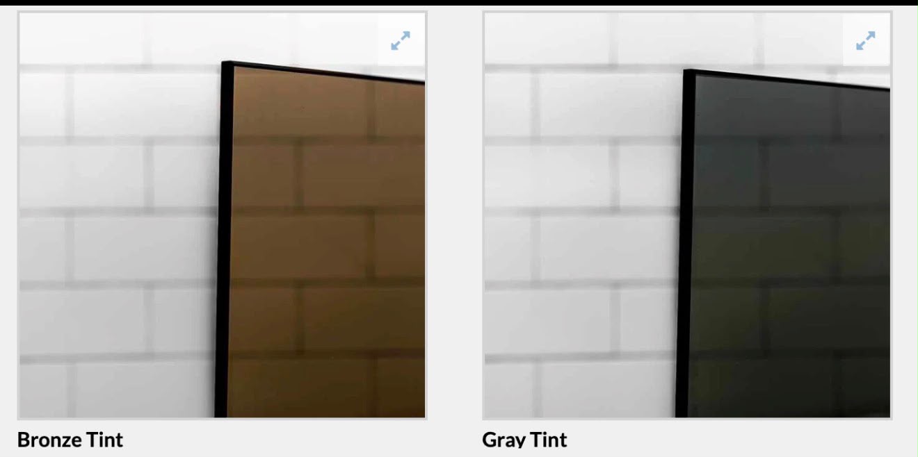 Bronze tint and gray tint glass comparison for ARTerrariums reptile enclosures